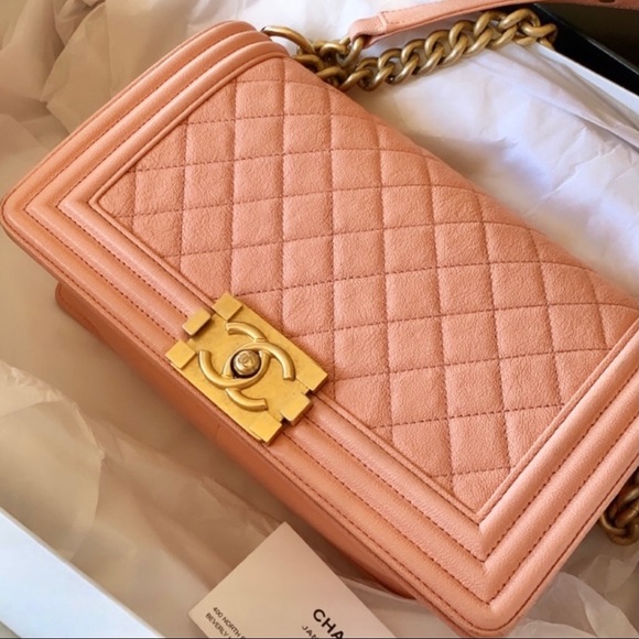 CHANEL Handbags - RARE Caviar Pink Chanel Boy Bag ♡